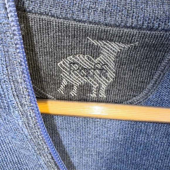 Raffi Men's "The Palmer" 100% Extra Fine Merino Wool 1/4 Zip Sweater Blue Medium - Picture 3 of 6